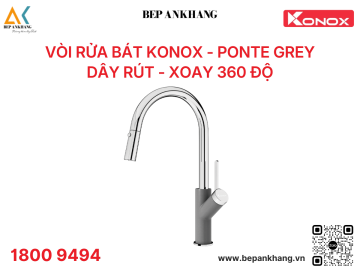 Vòi rửa bát Konox dây rút Ponte Grey
